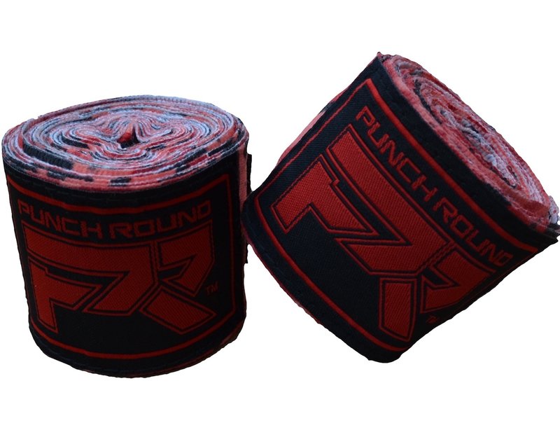 PunchR™  Punch Round TreX Boksbandages Camo Zwart Rood