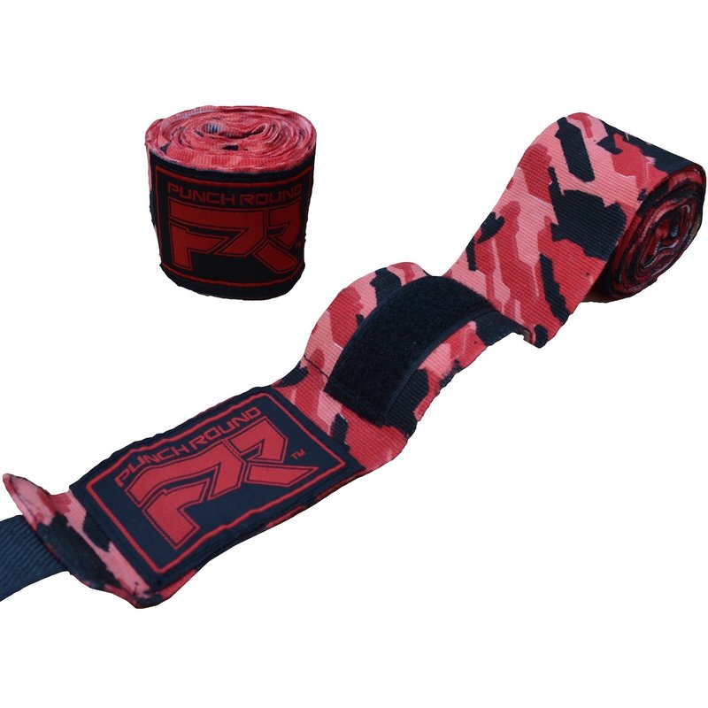 PunchR™  Punch Round TreX Boxbandagen Camo Schwarz Rot