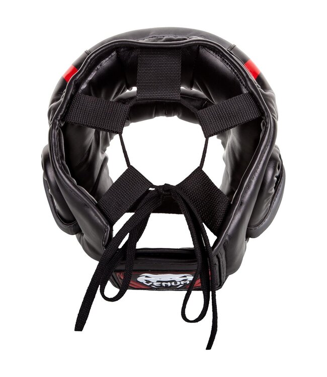 Venum Elite Iron Headgear Schwarz Rot Grau Kopfschutz