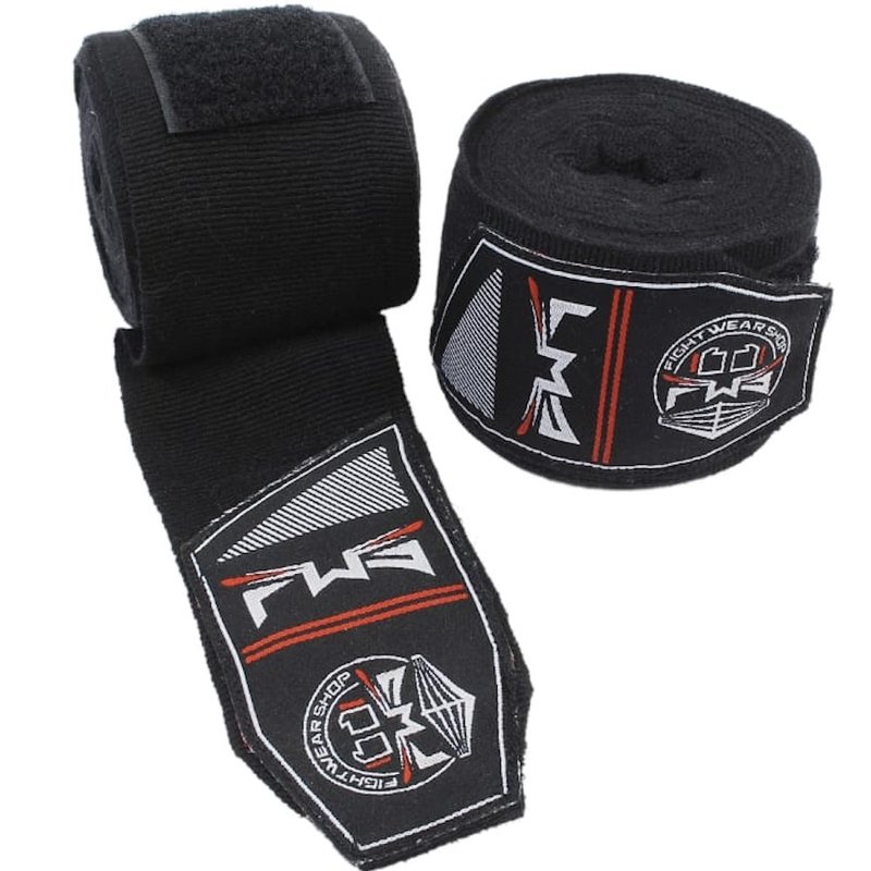 Fightwear Shop FWS Boxing Hand Wraps Perfect Stretch 260 cm Black