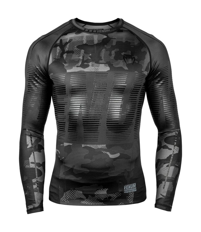 Venum Tactical Rash Guard L/S Compression Shirt Camo Black