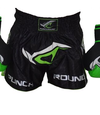 PunchR™  Punch Round NoFear Kickboxing Shorts Schwarz Neo Grün