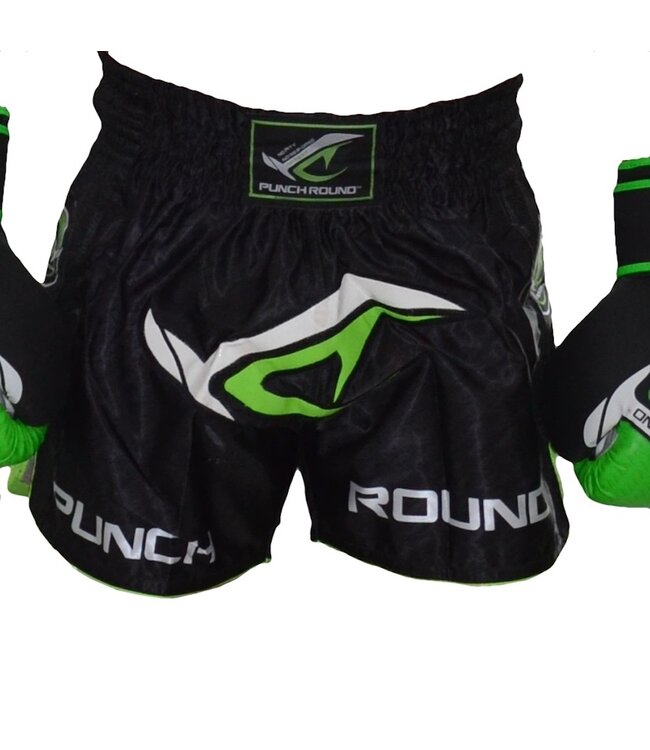 PunchR™  Punch Round NoFear Kickboks Shorts Zwart Neo Groen
