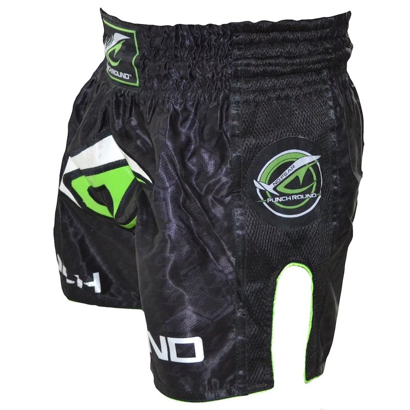 PunchR™  Punch Round NoFear Kickboks Shorts Zwart Neo Groen