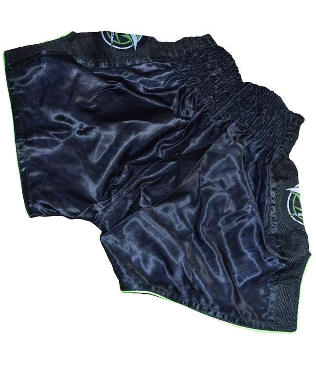 Punch Round NoFear Kickboxing Shorts Schwarz Neo Grün