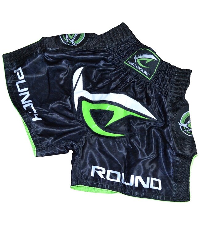 Punch Round NoFear Kickboxing Shorts Schwarz Neo Grün