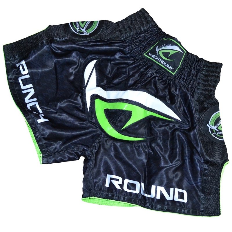 PunchR™  Punch Round NoFear Kickboks Shorts Zwart Neo Groen