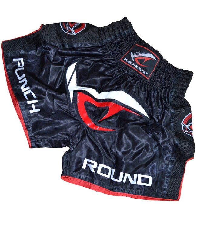 Punch Round NoFear Muay Thai Kickboxing Short Black Red