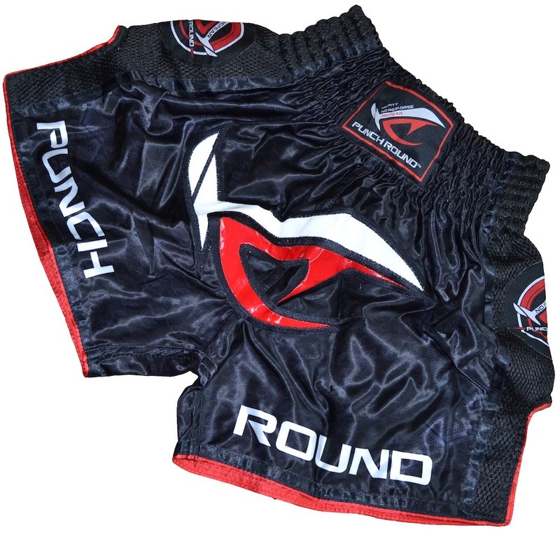 PunchR™  Punch Round NoFear Muay Thai Kickboks Broek Zwart Rood