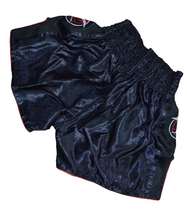 Punch Round NoFear Muay Thai Kickboxing Short Schwarz Rot