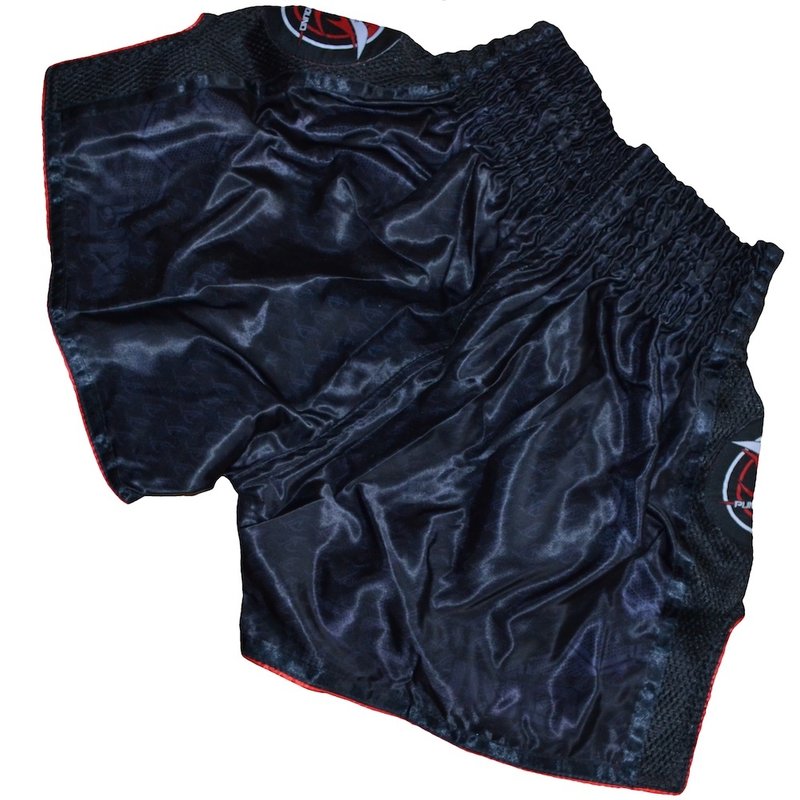 PunchR™  Punch Round NoFear Muay Thai Kickboks Broek Zwart Rood