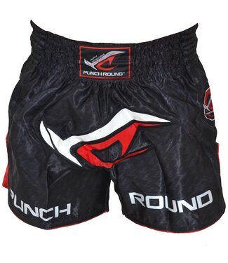 PunchR™  Punch Round NoFear Muay Thai Kickboxing Short Schwarz Rot