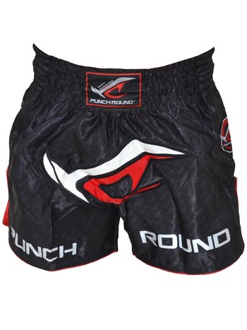 PunchR™  Punch Round NoFear Muay Thai Kickboks Broek Zwart Rood