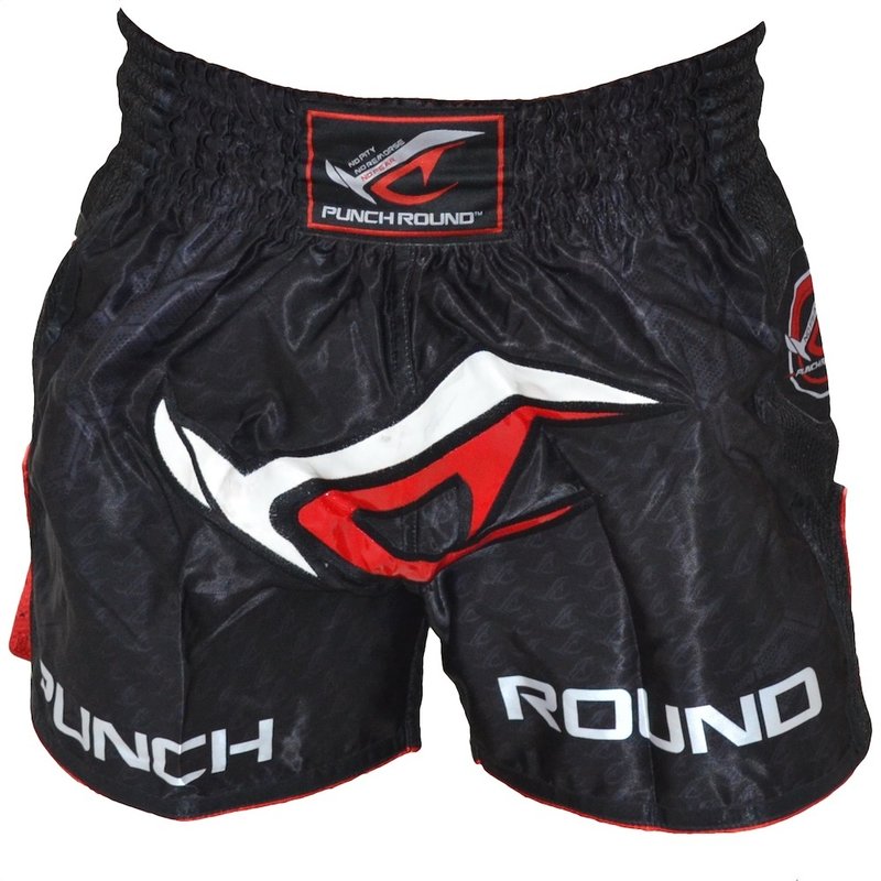 PunchR™  Punch Round NoFear Muay Thai Kickboks Broek Zwart Rood