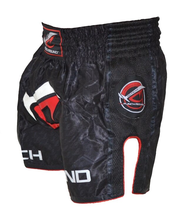 PunchR NoFear Muay Thai Kickboks Broek Zwart Rood