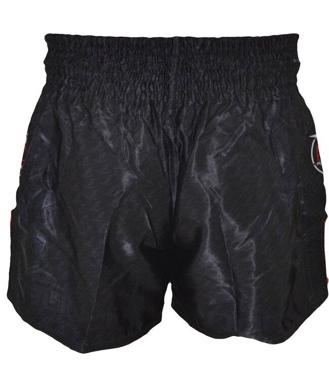 Punch Round NoFear Muay Thai Kickboxing Short Black Red