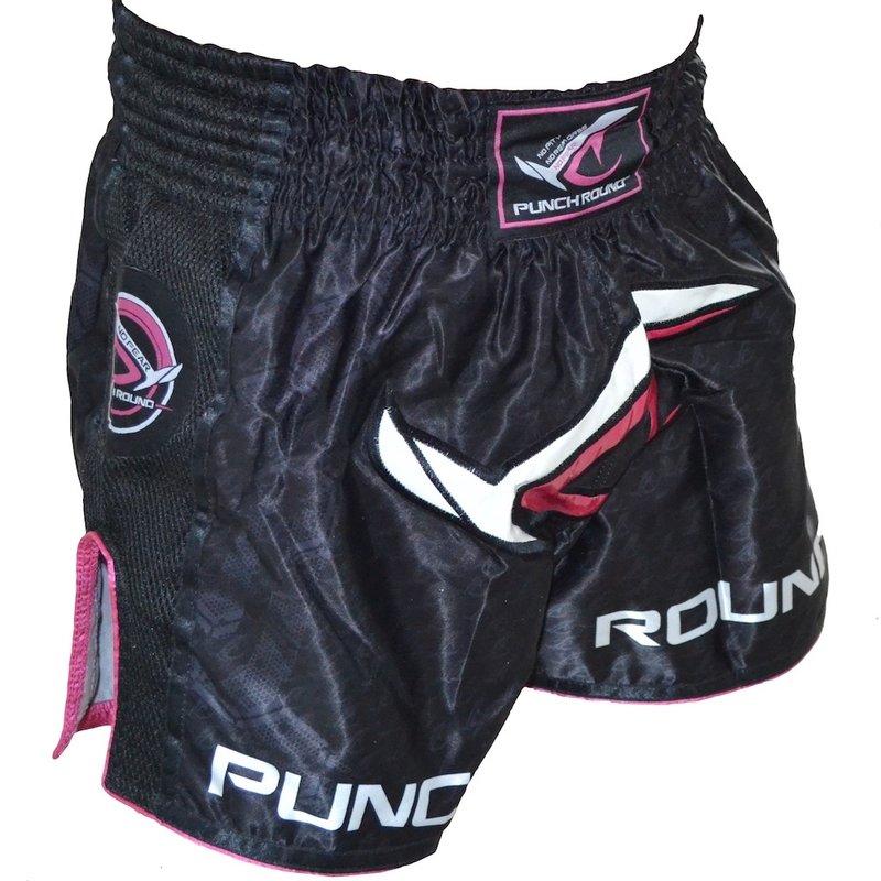 PunchR™  Punch Round NoFear Ladies Muay Thai Short Black Pink