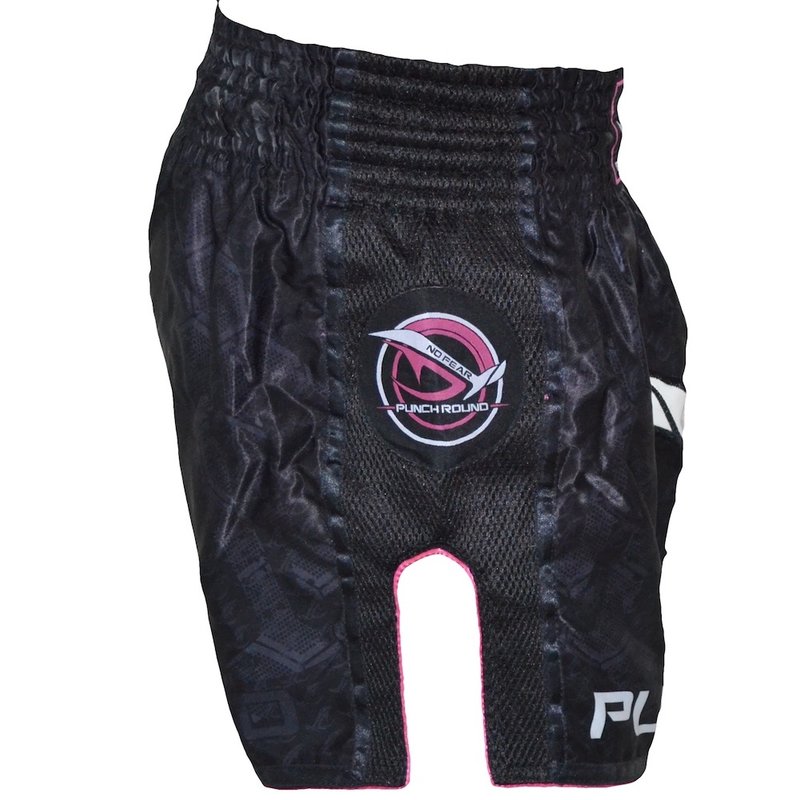 PunchR™  Punch Round NoFear Damen Muay Thai Kickboxing Short Schwarz Rosa