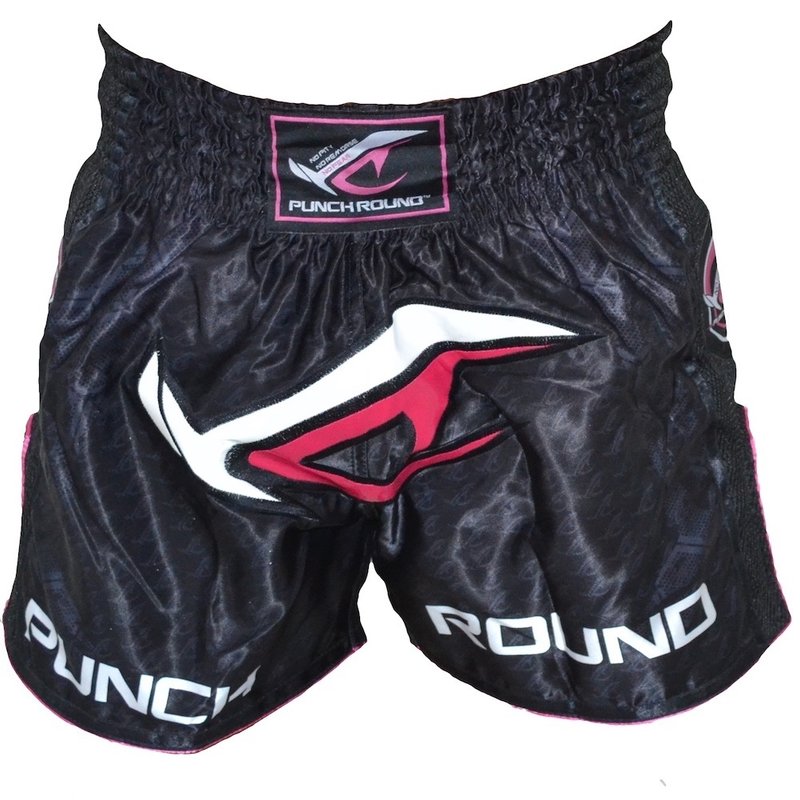 PunchR™  Punch Round NoFear Damen Muay Thai Kickboxing Short Schwarz Rosa