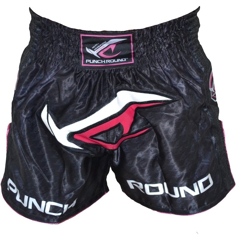 PunchR™  Punch Round NoFear Ladies Muay Thai Short Black Pink