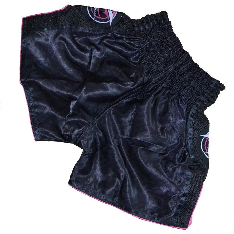 PunchR™  Punch Round NoFear Damen Muay Thai Kickboxing Short Schwarz Rosa