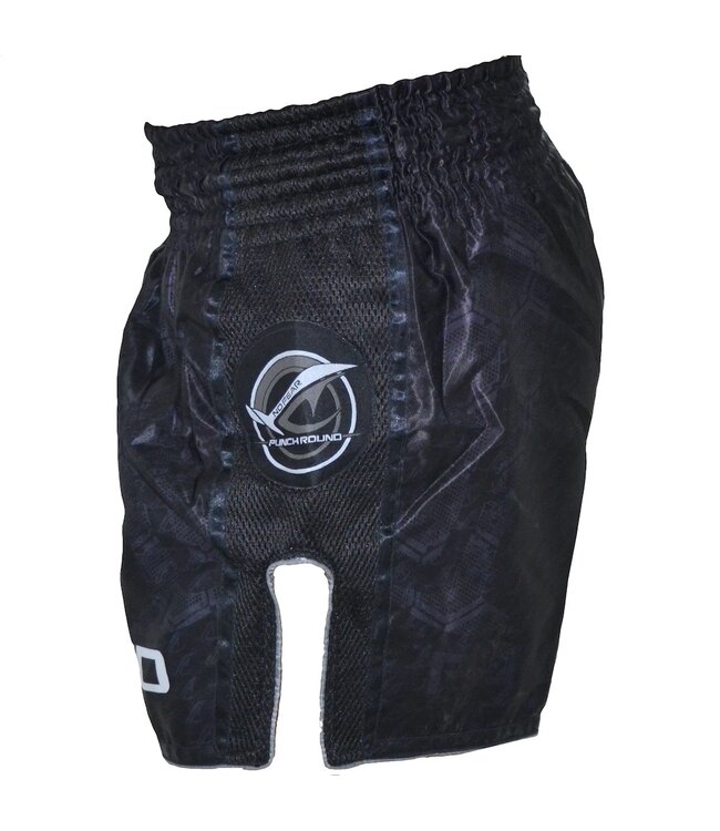 PunchR NoFear Kickboxing Muay Thai Shorts Black Gray