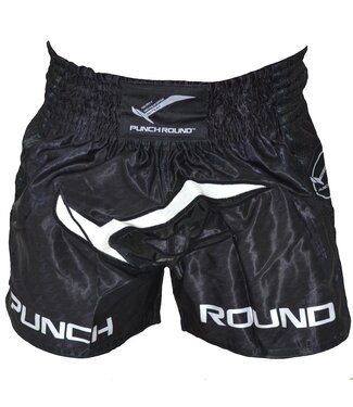 PunchR™  Punch Round Muay Thai Boxing Shorts NoFear Schwarz Weiss