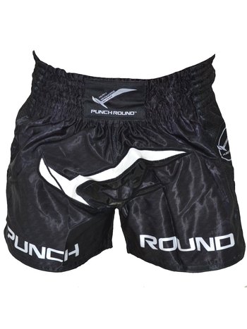 PunchR™  Punch Round Muay Thai Boxing Shorts NoFear Schwarz Weiss