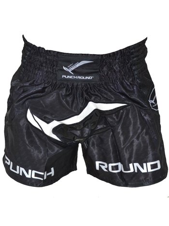 PunchR™  Punch Round Muay Thai Boxing Shorts NoFear Black White