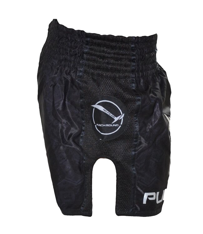 PunchR NoFear Muay Thai Shorts Schwarz Weiß