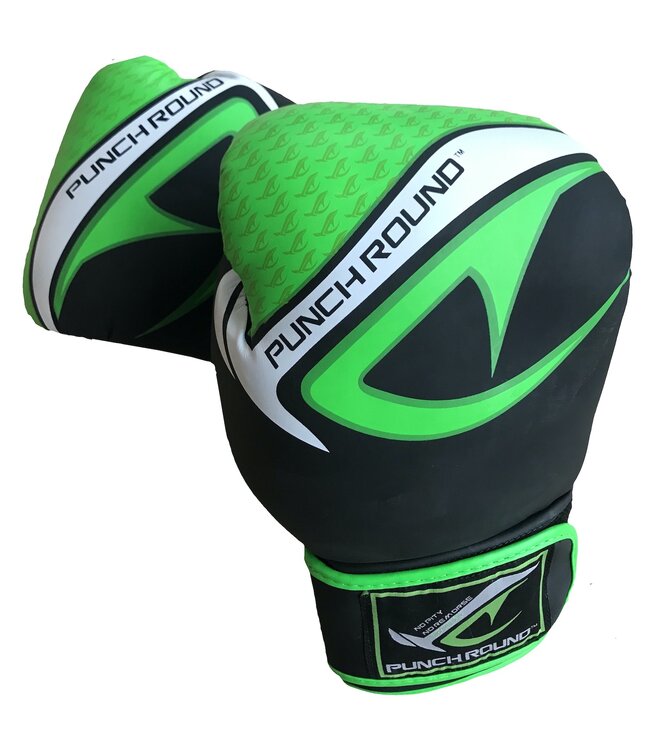 PunchR™  Punch Round No-Fear Boxing Gloves Black Neo Green