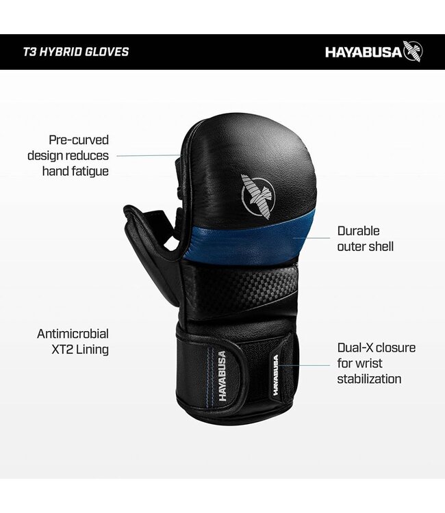 Hayabusa T3 MMA Hybrid Sparring Handschoenen 7oz Zwart
