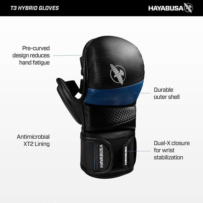 Hayabusa Hayabusa T3 MMA Hybrid Sparring Gloves 7oz Black