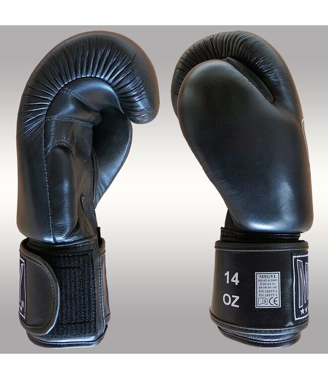 MUAY® Original Leather Boxing Gloves Black Black