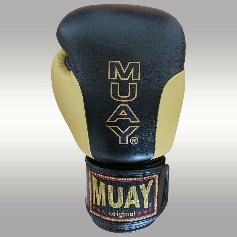 MUAY® MUAY Boxhandschuhe Premium Schwarz Gold Leder