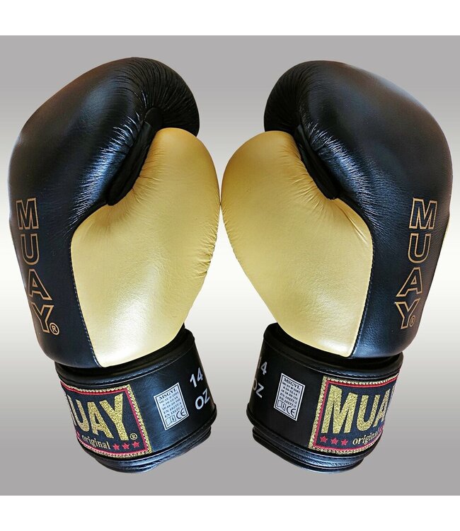 MUAY Bokshandschoenen Premium Zwart Goud Leder