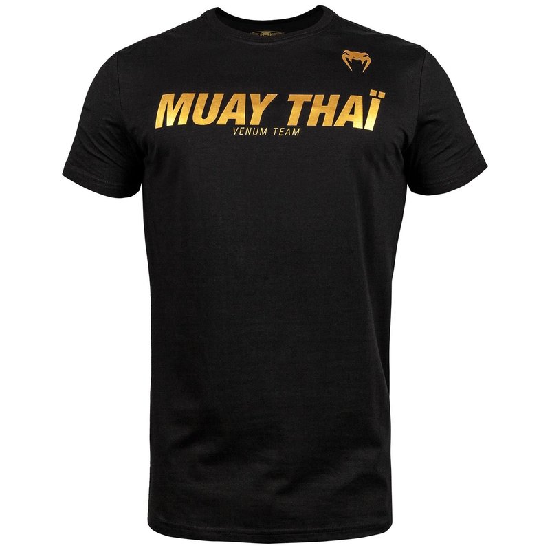 Venum Venum Muay Thai VT Baumwoll T-Shirts Schwarz Gold