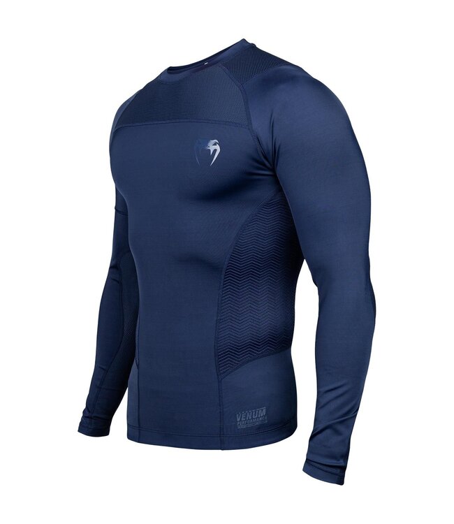 Venum Rashguard G-Fit Compression Shirt L/S Blauw