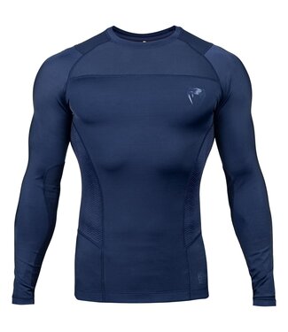 Venum Venum Rashguard G-Fit Compression Shirt L/S Blauw