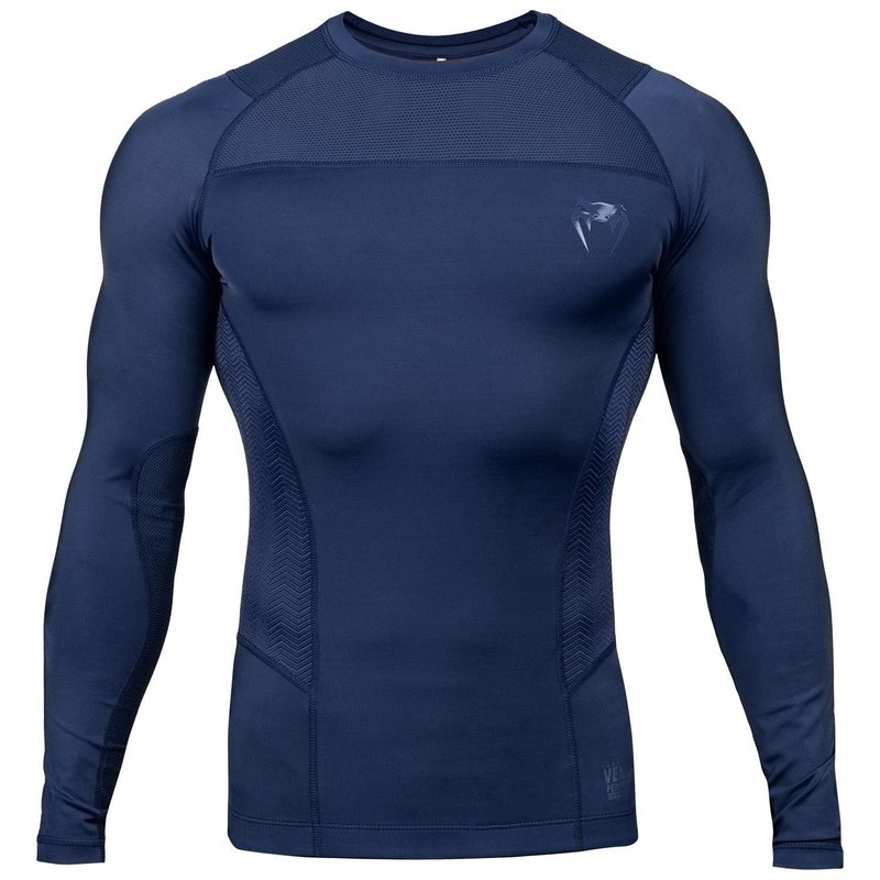 Venum Venum Rashguard G-Fit Compression Shirt L/S Blauw