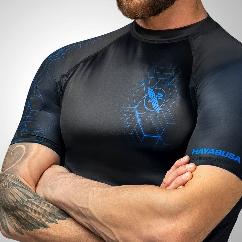 Hayabusa Hayabusa Geo Kurzarm Rashguard Schwarz Blau