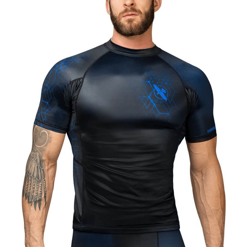 Hayabusa Hayabusa Geo Kurzarm Rashguard Schwarz Blau