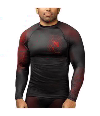 Hayabusa Hayabusa Geo Langarm Rashguard Schwarz Rot