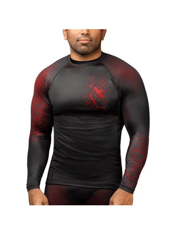 Hayabusa Hayabusa Geo Langarm Rashguard Schwarz Rot