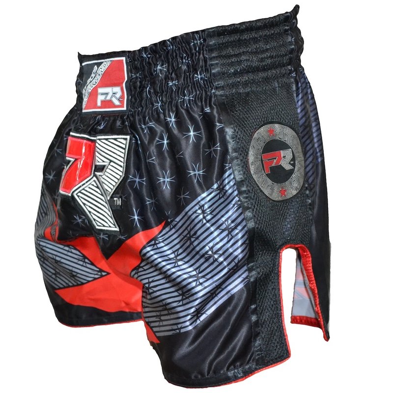 PunchR™  Punch Round Evoke Muay Thai Kickboxing Short Schwarz Rot