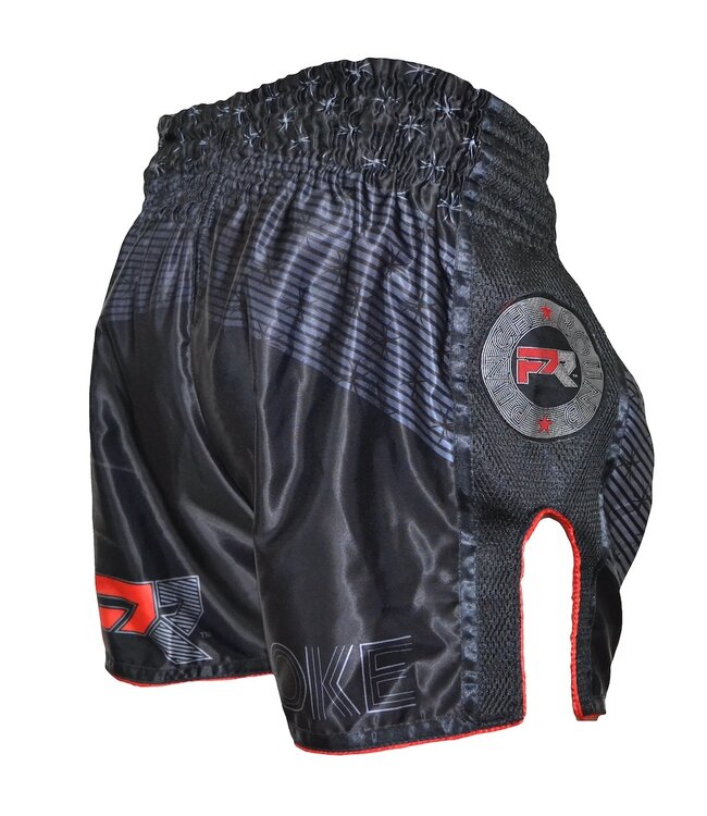 PunchR Evoke Muay Thai Kickboxing Short Zwart Rood