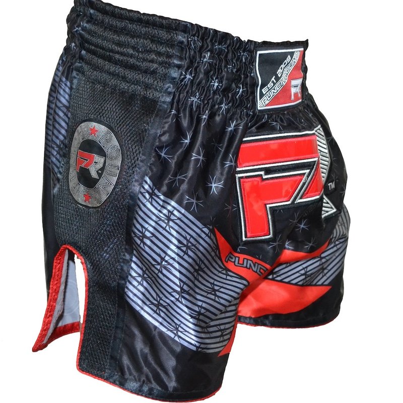 PunchR™  Punch Round Evoke Muay Thai Kickboxing Short Schwarz Rot