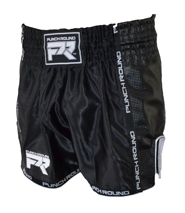 PunchR™  Punch Round Kickboks Broekje Matte Carbon Zwart Wit