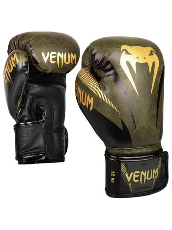 Venum Elite Boxing Gloves - Black/Pink Gold 14 oz