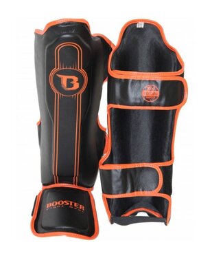 Booster Fightgear Booster Kickboxing Shinguards Pro Range BGL 1 V6 Black Orange